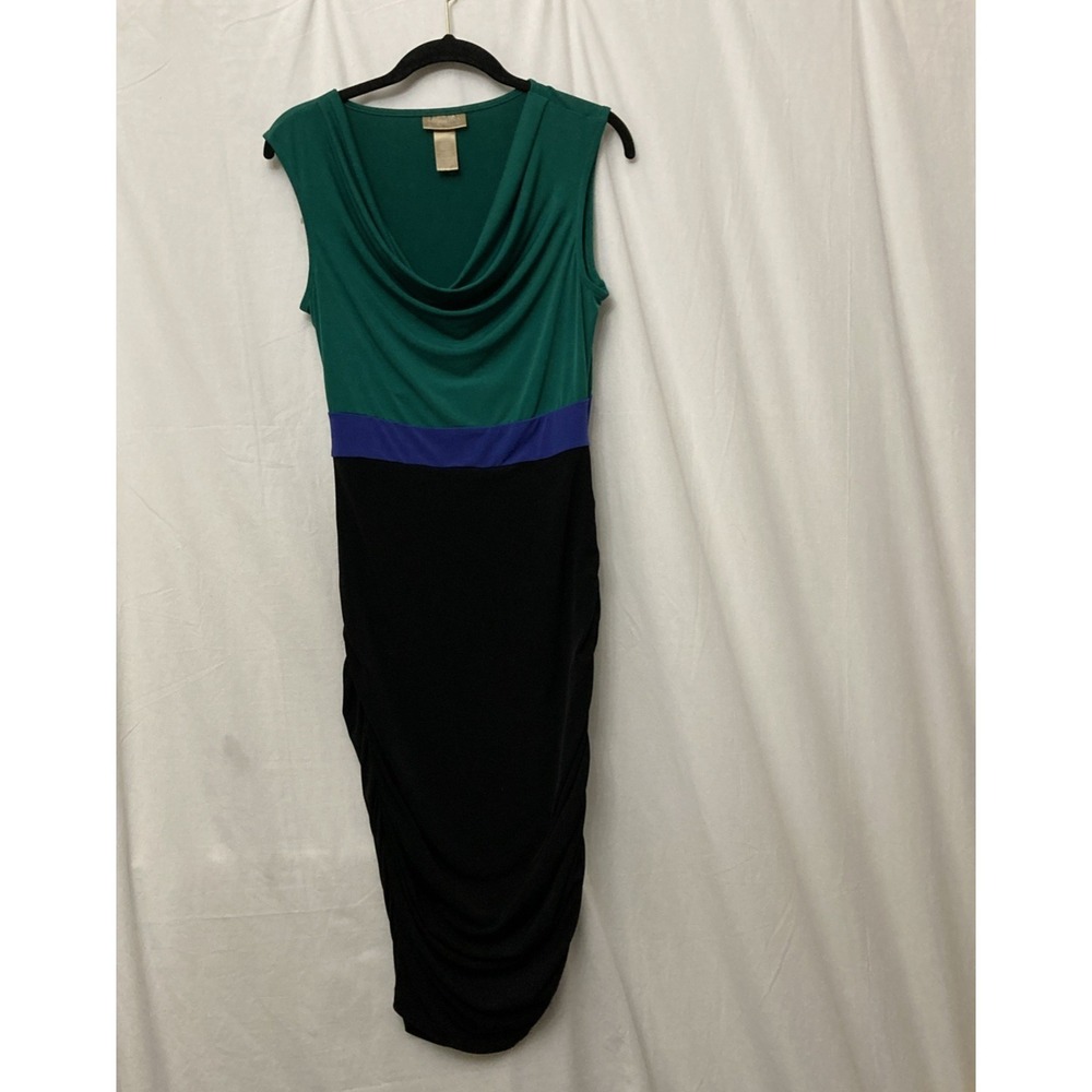 Miss Tina by Tina Knowles Green, Purple & Black Sleeveless‎ Ruche Dress - SZ S